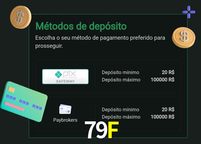O cassino 79F oferece uma grande variedade de métodos de pagamento